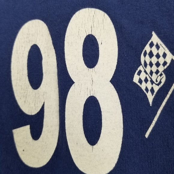 Knowles Racing 98 9X Vintage Graphic Tshirt Blue Auto Car Men's Size Small - Picture 8 of 9